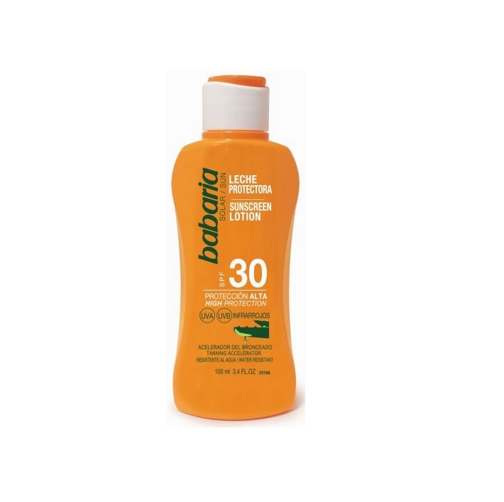 BABARIA LECHE PROTECTORA SOLAR ALOE VERA SPF30 100ML