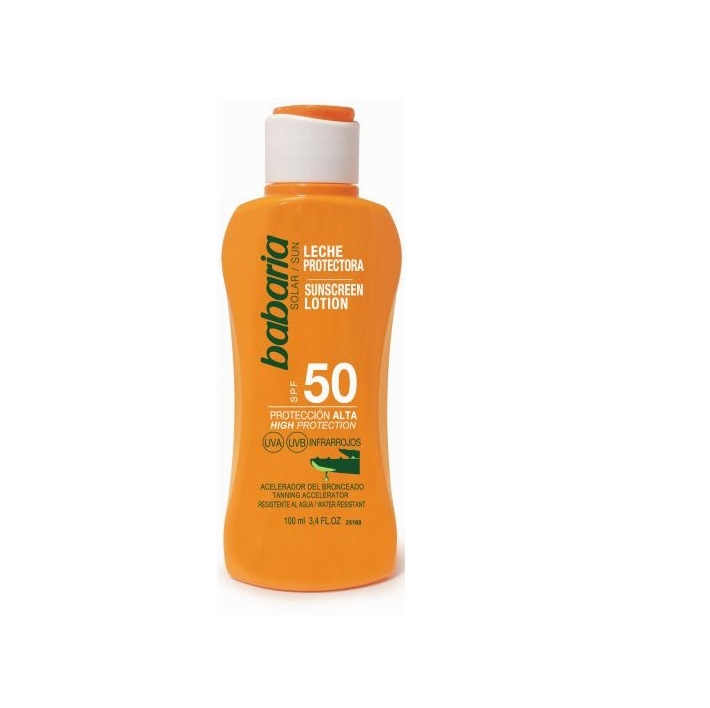 BABARIA LECHE PROTECTORA SOLAR ALOE VERA SPF50 100ML