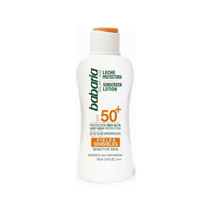 BABARIA LECHE PROTECTORA SOLAR PIELES SENSIBLES SPF 50+ 100 ML