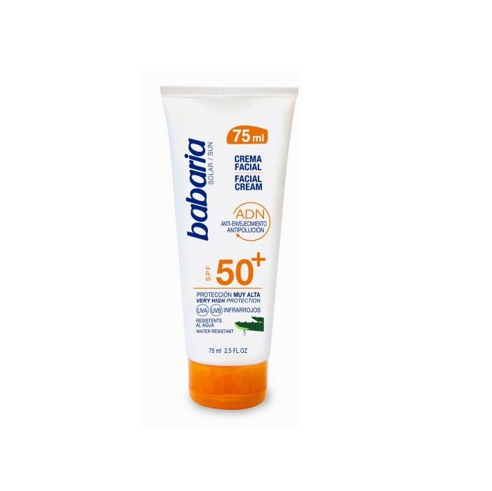 Turbina combustible Móvil Comprar cremas solares rostro Babaria Crema Protectora Solar Facial Sport  SPF50 baratas en la Central del perfume.