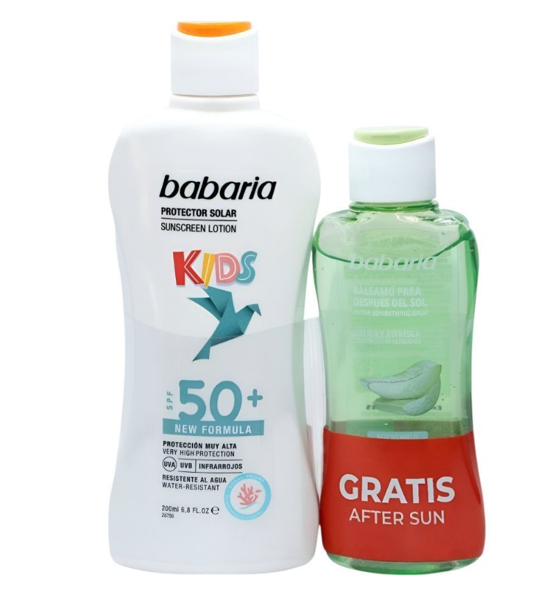 BABARIA KIDS SPRAY PROTECTOR SOLAR INFANTIL SPF 30 200 ML + AFTER SUN ALOE 100 ML SET REGALO
