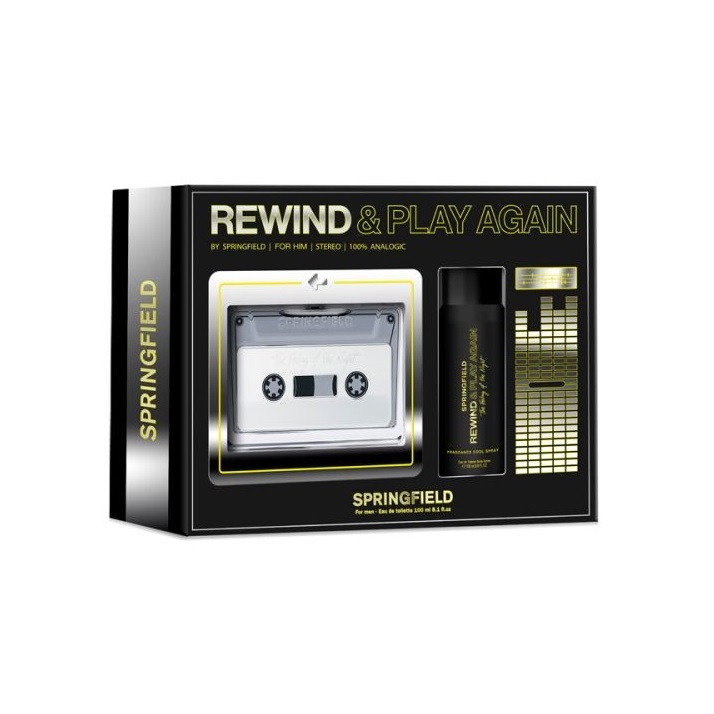 SPRINGFIELD REWIND AND PLAY AGAIN THE FEELING OF THE NIGHT EDT 100 ML + DEO SPRAY 100 ML SET REGALO