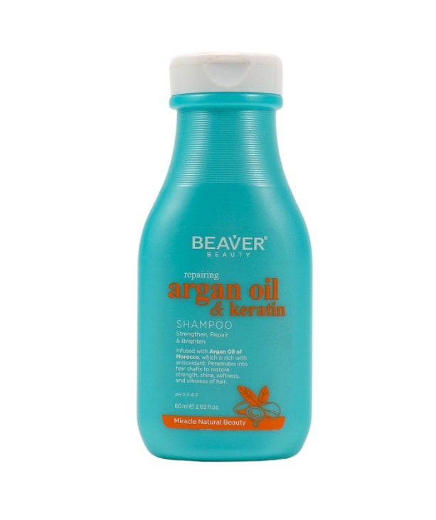 BEAVER CHAMPU REPARADOR CON ACEITE DE ARGAN Y QUERATINA 60 ML