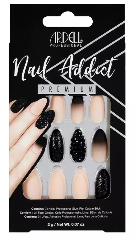 ARDELL NAIL ADDICT UAS POSTIZAS BLACK STUD & PINK OMBRE