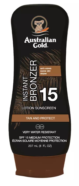 AUSTRALIAN GOLD WITH BRONZER LOCION BRONCEADORA SPF15 237 ML