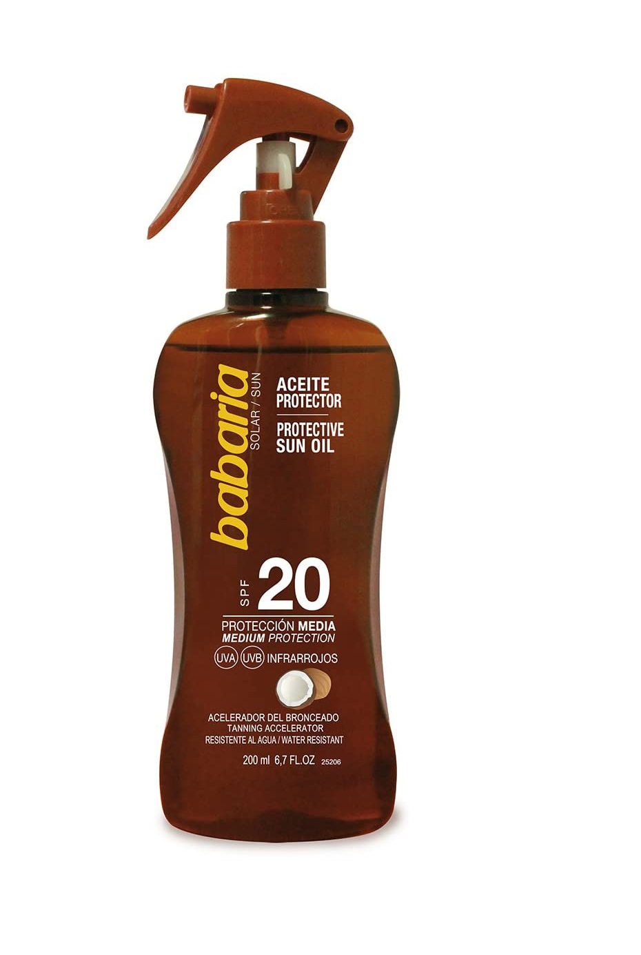BABARIA ACEITE PROTECTOR SOLAR COCO SPF 20 200 ML