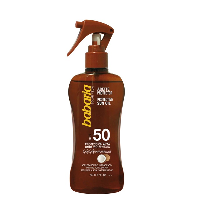 BABARIA ACEITE PROTECTOR SOLAR COCO SPF50 200ML