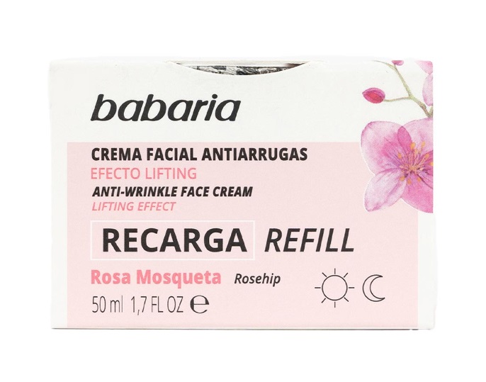 BABARIA CREMA FACIAL ANTIARRUGAS ROSA MOSQUETA RECARGA DA Y NOCHE 50ML