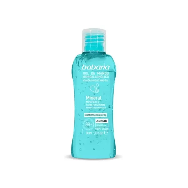 BABARIA GEL DE MANOS HIGIENIZANTE MINERAL 70% HIDRATANTE 50 ML