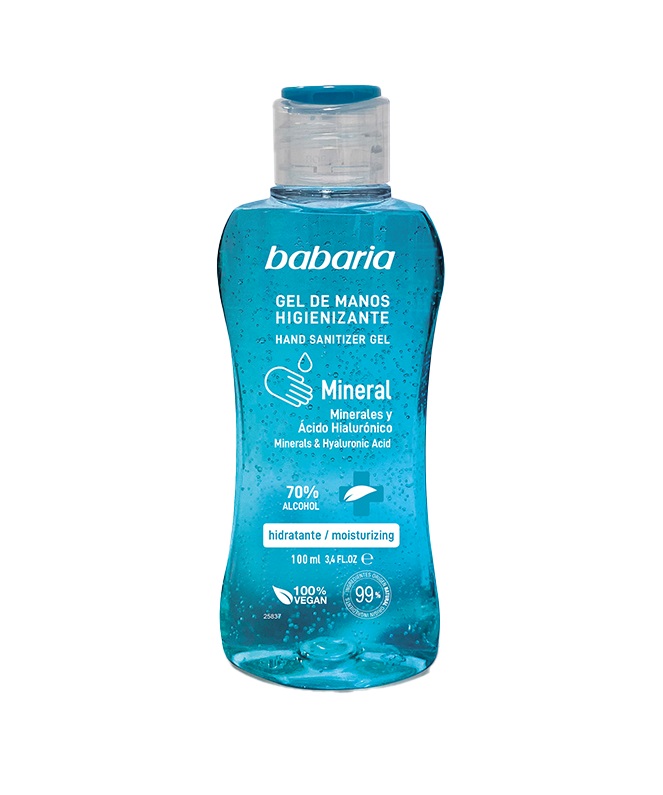 BABARIA GEL DE MANOS HIGIENIZANTE MINERAL 70 % ALCOHOL HIDRATANTE 100 ML