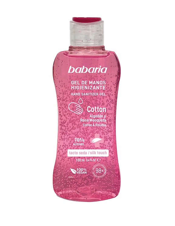 BABARIA GEL DE MANOS HIGIENIZANTE COTTON 70 % ALCOHOL TACTO SEDA 100ml