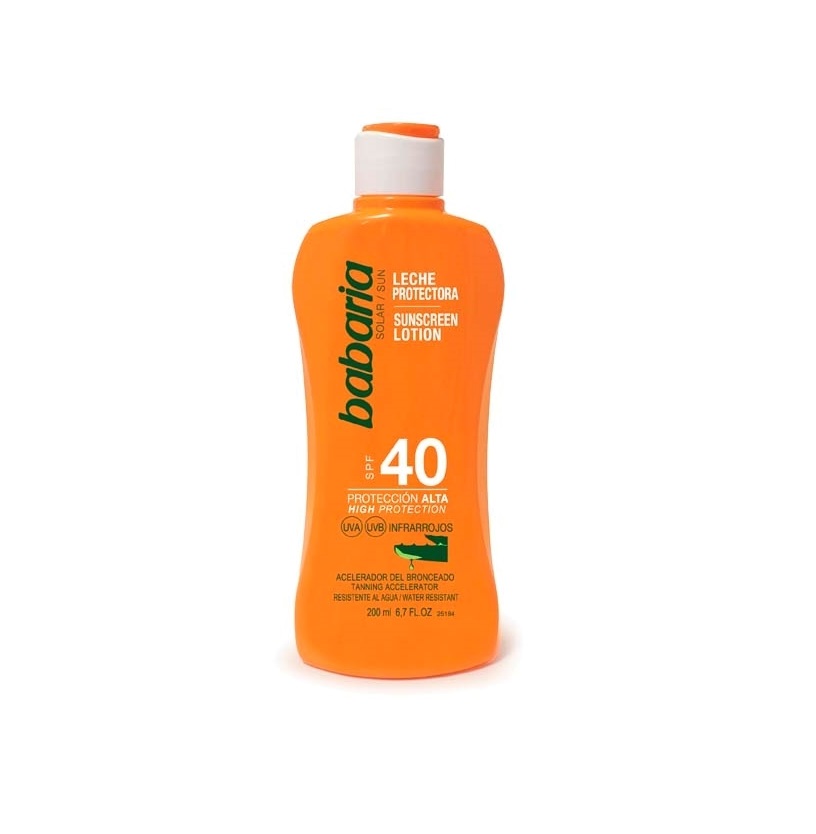 BABARIA LECHE PROTECTORA SOLAR ALOE VERA SPF 40 200 ML