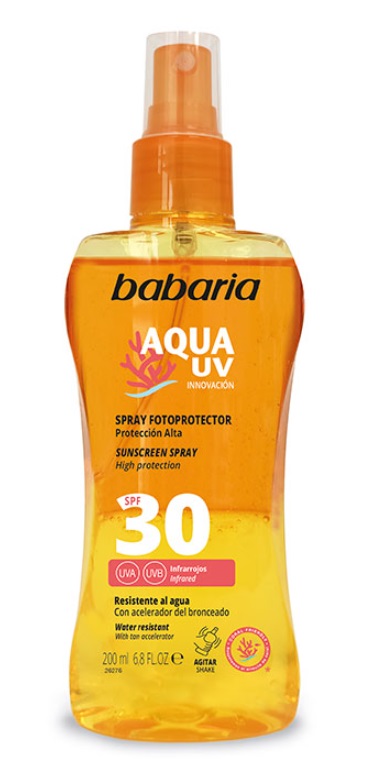 BABARIA SPRAY FOTOPROTECTOR AQUA UV SPF30 200 ML