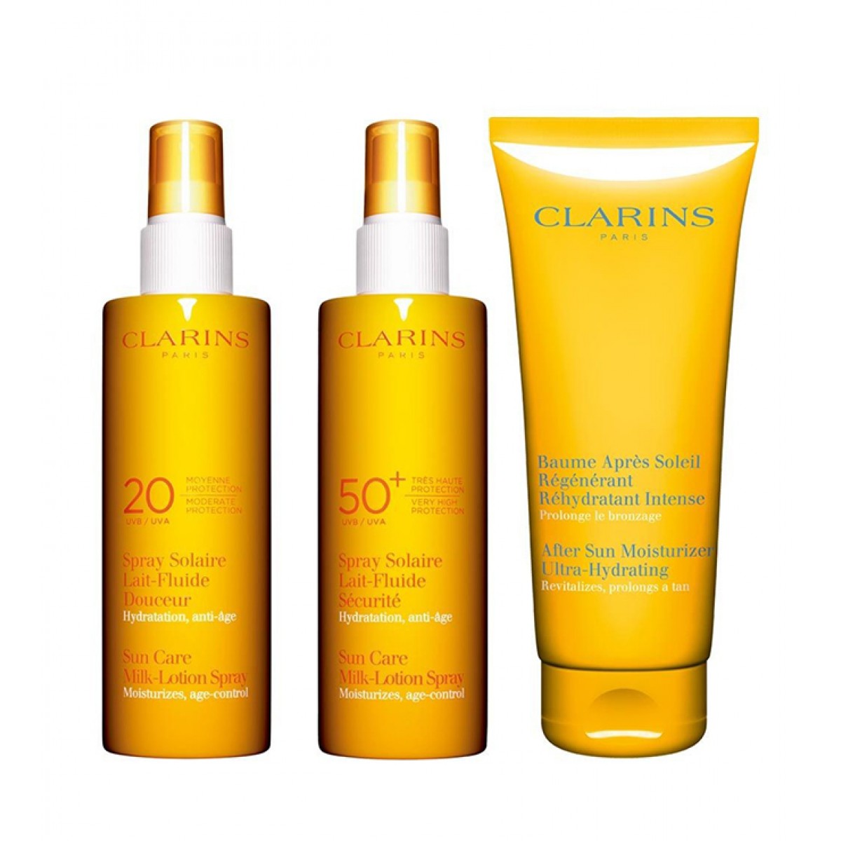 Clarins Sun Essentials set, set regalo para el sol, que se compone de