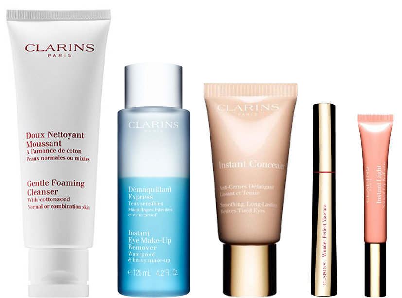 Clarins Instant Beauty Essentials Kit 5 piezas, que se compone de