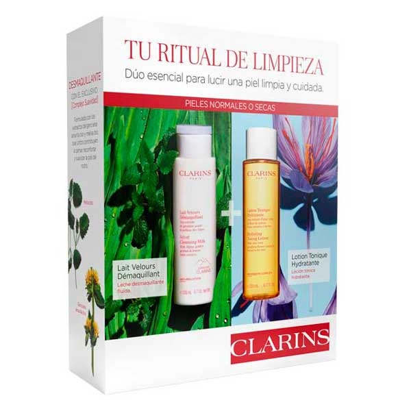 CLARINS LECHE DESMAQUILLANTE ULTRASUAVE 200 ML + LOCIN TNICO HIDRATANTE 200 ML SET REGALO