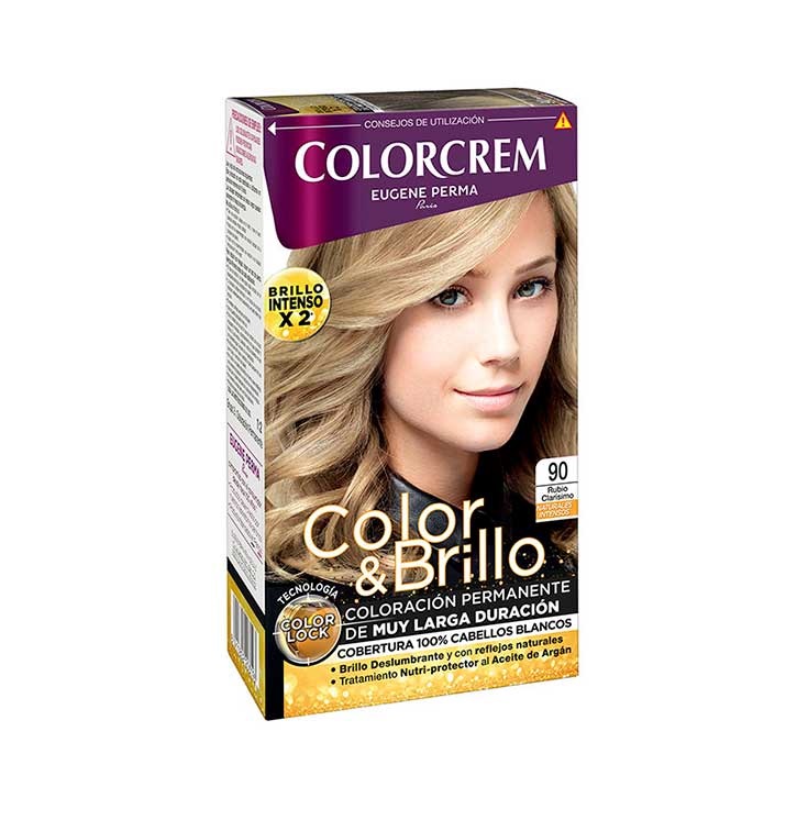 COLORCREM COLOR & BRILLO TINTE CAPILAR +45% DE PRODUCTO 90 RUBIO CLARISIMO