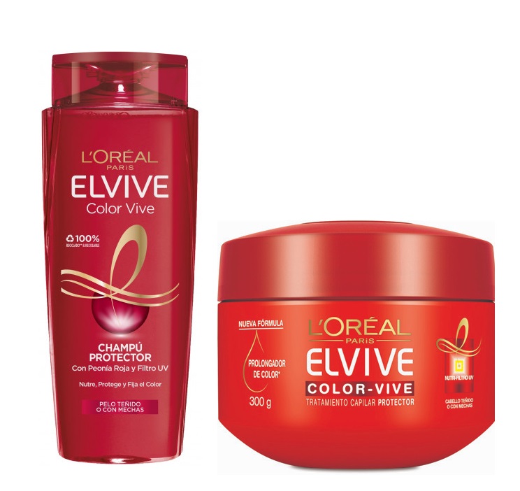 L'Oreal Elvive Color Vive Champú 250ML + Mascarilla Cabellos teñidos 300 ml