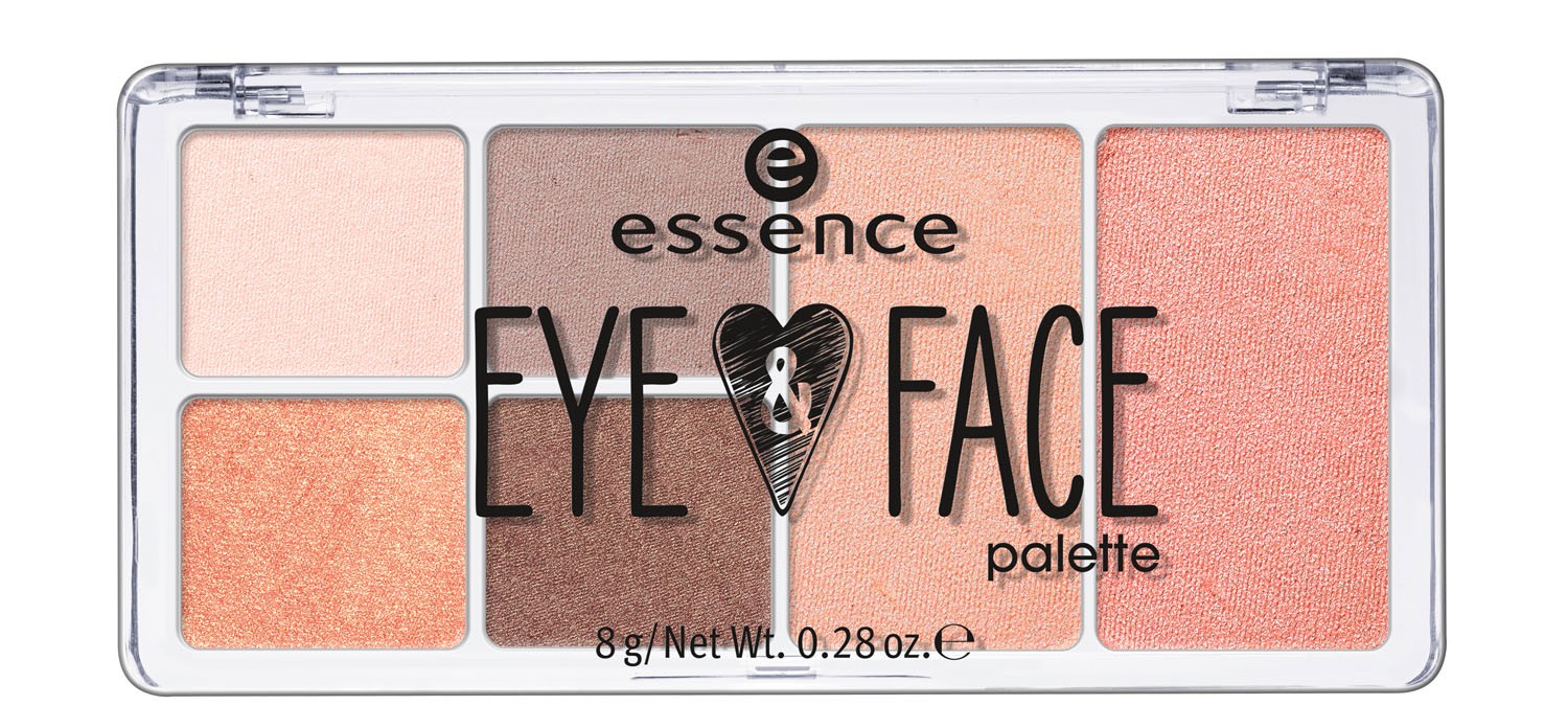 ESSENCE PALETA ROSTRO Y OJOS 4 SOMBRAS + COLORETE + ILUMINADOR 02 RISE AND SHINE