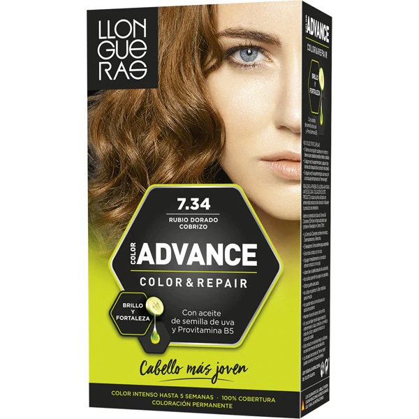 LLONGUERAS COLOR ADVANCE TINTE 7.34 RUBIO DORADO COBRIZO