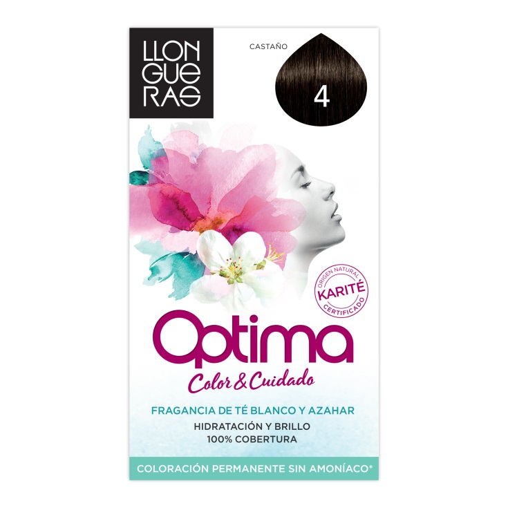 LLONGUERAS OPTIMA COLORACIN PERMANENTE TINTE 4 CASTAO