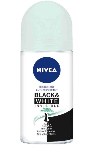 NIVEA DESODORANTE BLACK AND WHITE INVISIBLE ACTIVE ROLL ON 50 ML