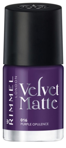 RIMMEL LONDON NAIL POLISH VELVET MATTE PURPLE OPPULENCE 016 8ML