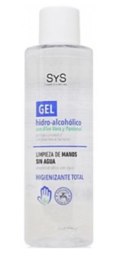 SYS GEL HIDROALCOHOLICO DESINFECTANTE SIN ACLARADO CON ALOE VERA 250ML