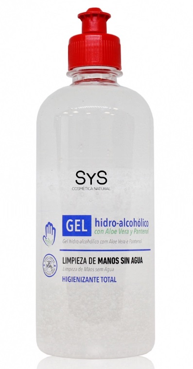 SYS GEL HIDROALCOHOLICO DESINFECTANTE SIN ACLARADO CON ALOE VERA 500 ML