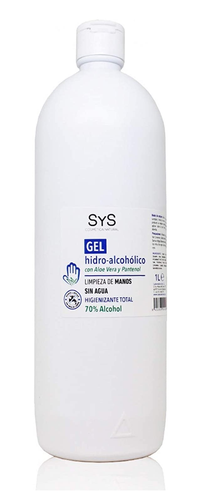 SYS GEL HIDROALCOHOLICO DESINFECTANTE SIN ACLARADO CON ALOE VERA 1000 ML