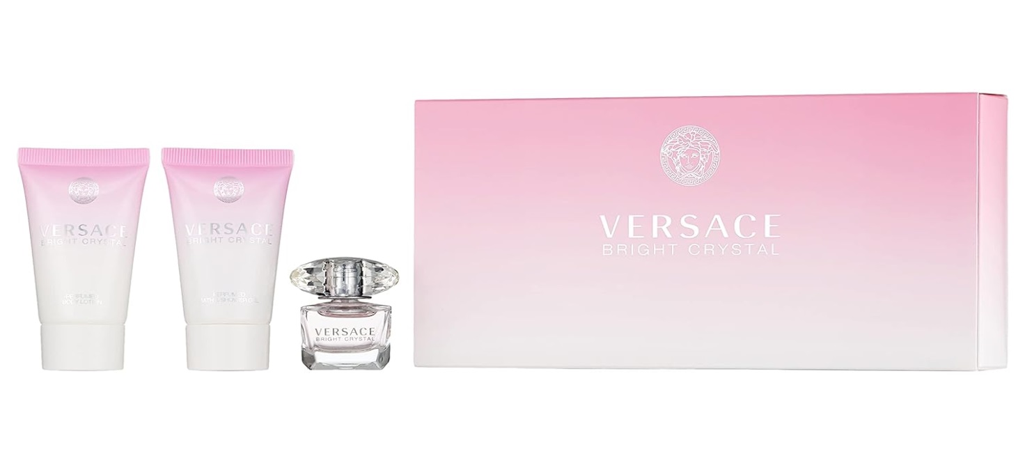 VERSACE BRIGHT CRYSTAL EDT 5 ML + S/G 25 ML + B/L 25 ML SET REGALO